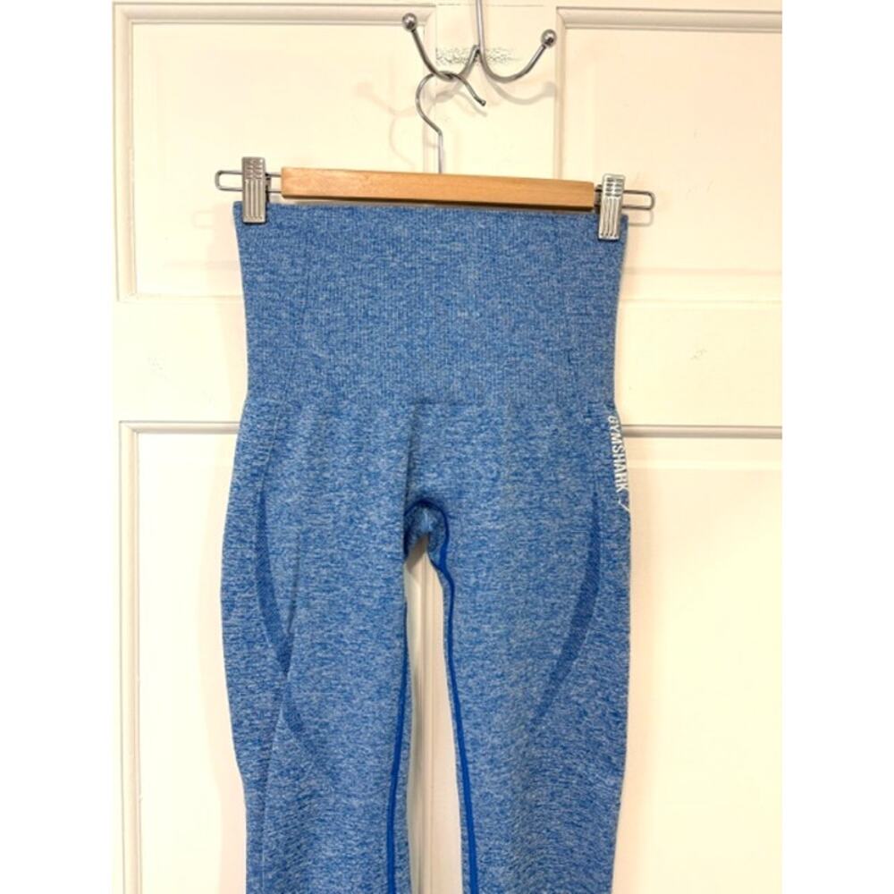 Gymshark Vital Seamless Leggings Blue Heather Marl High Rise Yoga Pants Size S - Picture 2 of 12